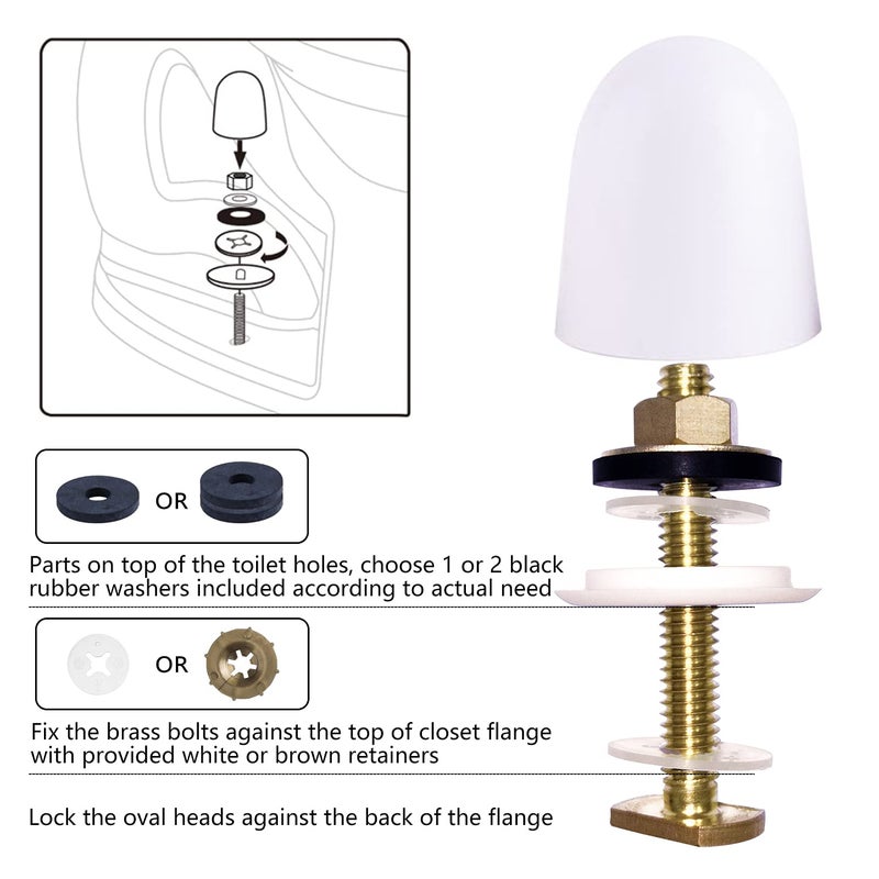 boeemi Wax Ring Toilet Kit,Includes Flanges and Bolts for reinstalling The Toilet,Fits 3-inch or 4-inch Waste Lines(2 PCS) - Image 5