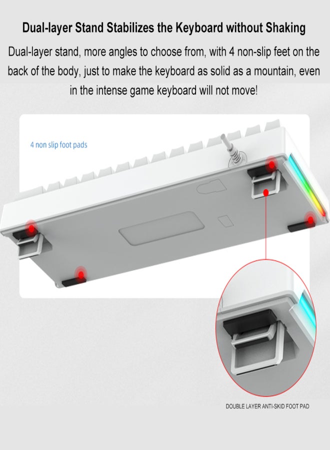 BAJEAL Mechanical Keyboard 61-key Gaming Keyboard High-quality Blue Switches Durable and Compact Design Various RGB Backlit Ergonomic Design for Windows Mac OS Linux and More - Image 3