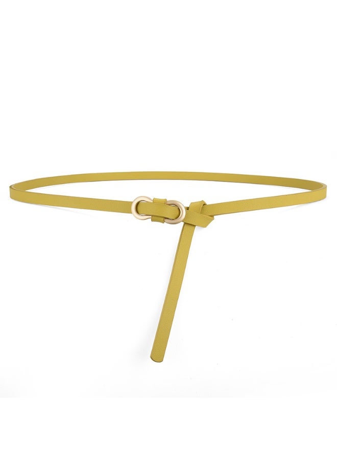 xozgdovg Popular belt womens high-grade fashion all-match dress shirt decorative suit Girls simple thin belt Yellow 