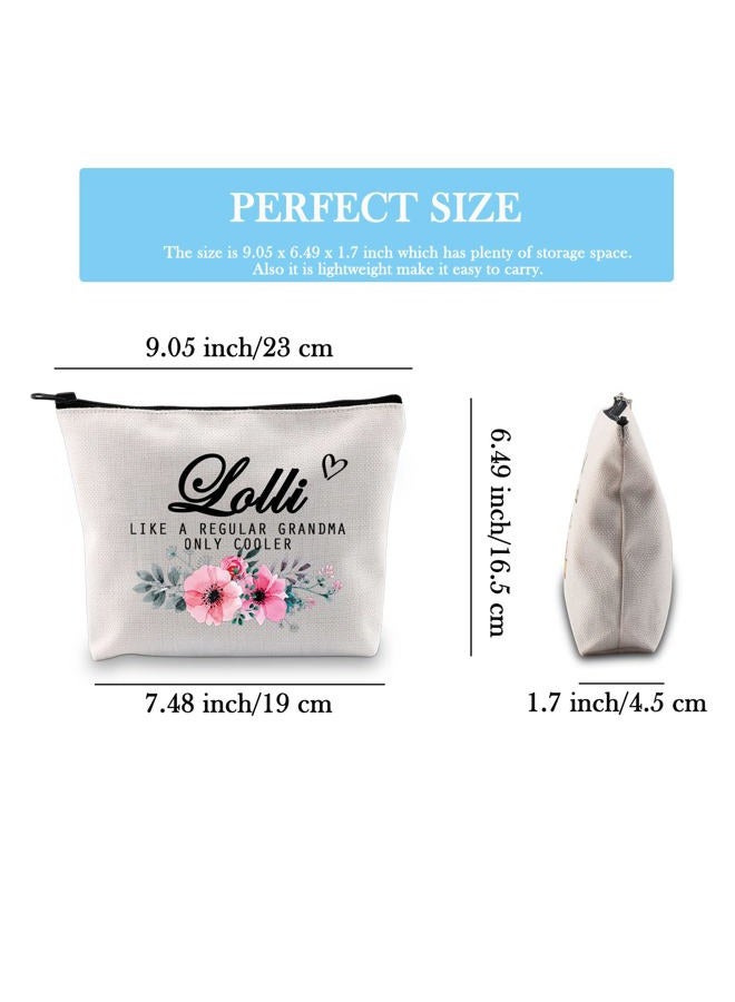 GJTIM Lolli Zipper Pouch Grandma Mother's Day Gift Lolli Like A Regular Grandma Only Cooler Travel Bag Gift for Lolli (Cooler Lolli Bag) - Image 2