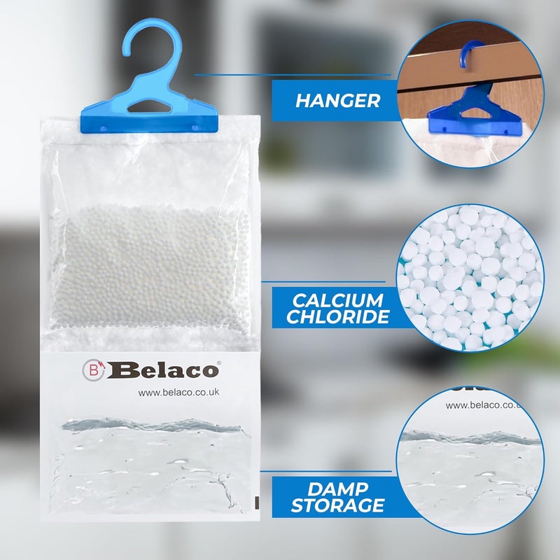 Belaco Set of 6 Hanging Dehumidifier, 230g Moisture Absorber, Dehumidifier for home, Ideal to eliminate damp & Condensation Bedroom, Wardrobe, Kitchen, Basement, Office etc (6) - Image 2