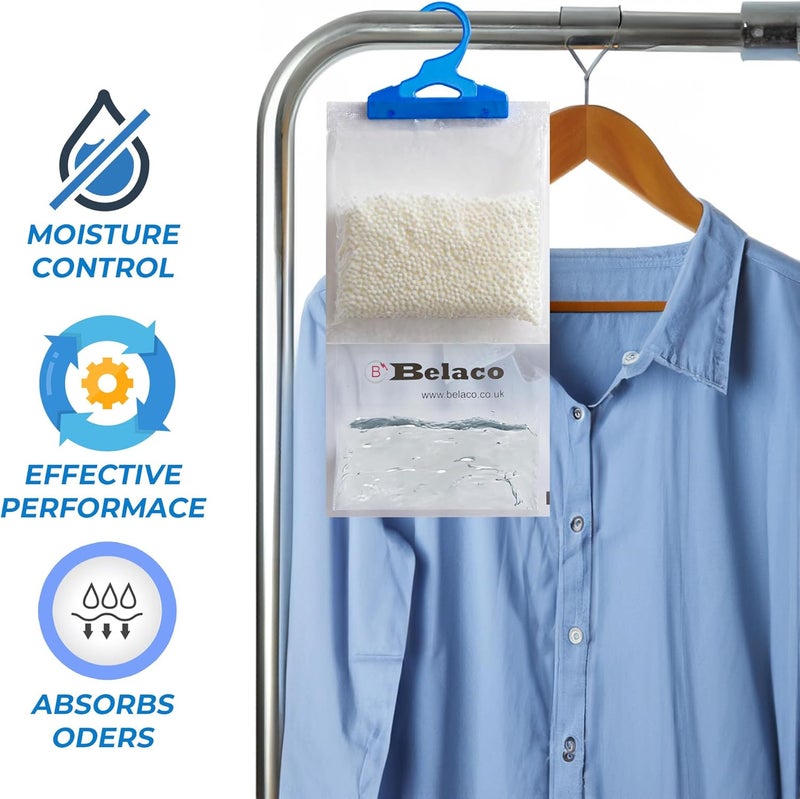 Belaco Set of 6 Hanging Dehumidifier, 230g Moisture Absorber, Dehumidifier for home, Ideal to eliminate damp & Condensation Bedroom, Wardrobe, Kitchen, Basement, Office etc (6) - Image 5