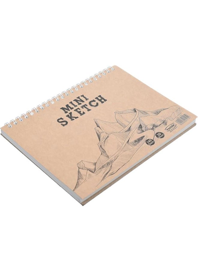 Yassin Mini Sketchbook, 30 Sheets Wire-Bound for Portable Art and Sketches - Image 2
