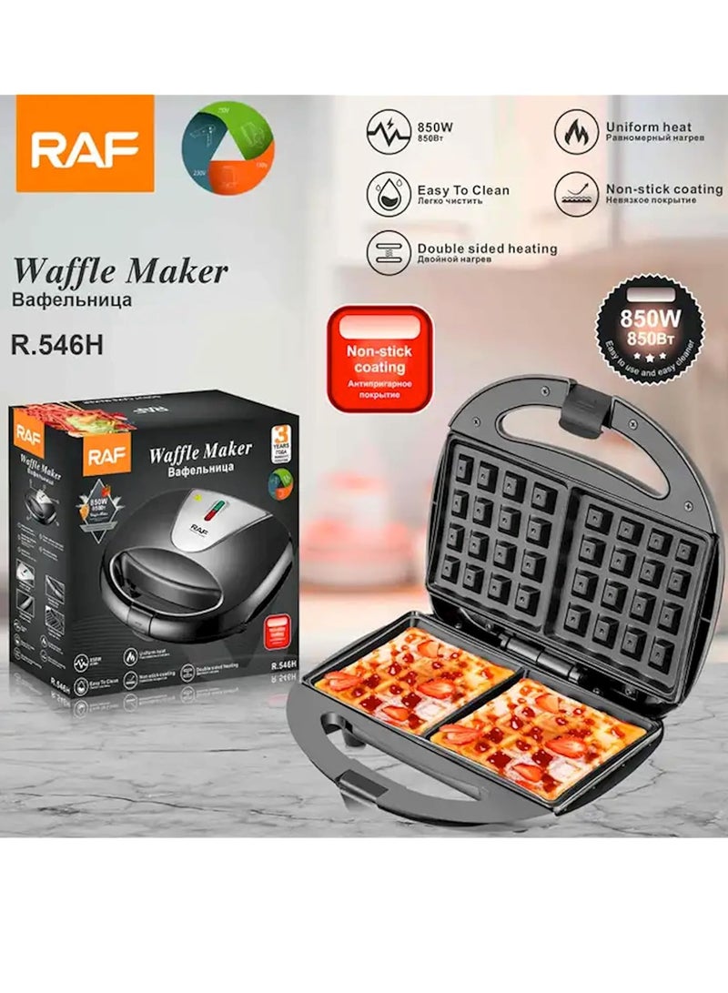RAF Multi-functional waffle maker, 850 Watt power, practical, fast and elegant with high-quality materials, model R.546H - Image 2