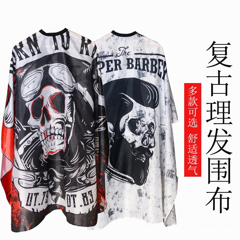 Hair Cutting Hair Scarf Tiktok Fashionable Retro Oil Head Barber Shop Family Hair Salon Special Haircut Scarf Non-Stick Hair - Image 2