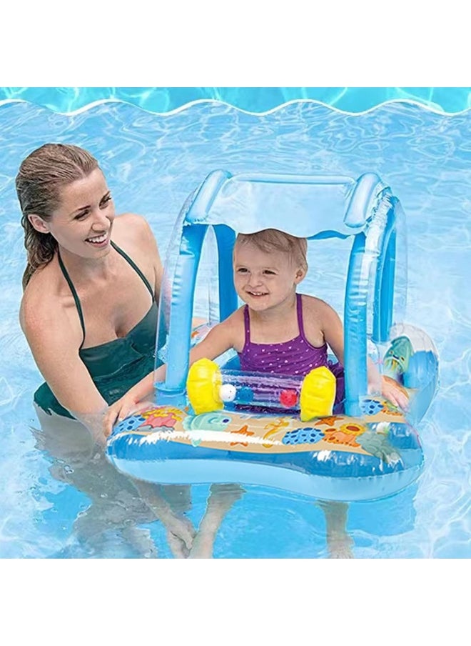 MUMS PLANET "Enjoy an unforgettable summer with the shaded children's float that combines the fun of playing in the water with protection from the scorching sun, ensuring your child hours of safe and comfortable enjoyment. Children's float - children's float for sun protection - children's float with umbrella - children's swimming float."  - Image 4