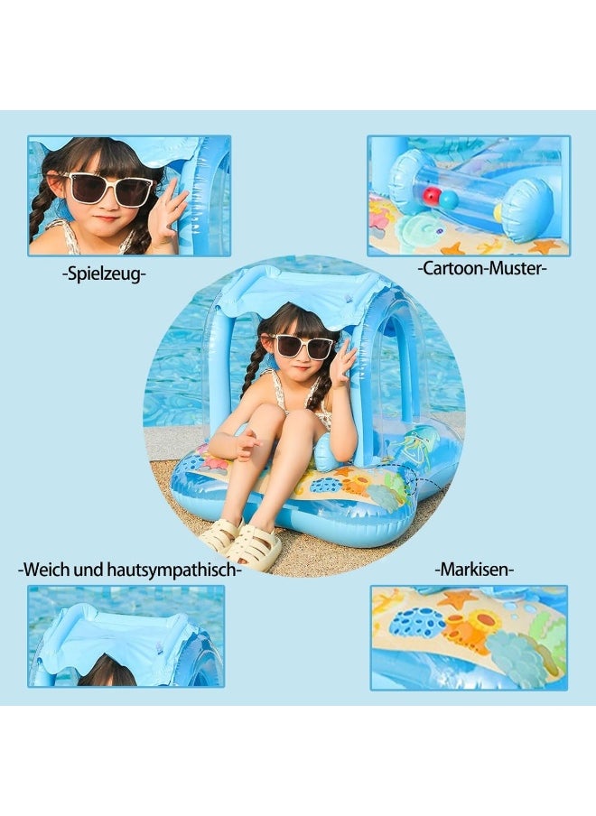 MUMS PLANET "Enjoy an unforgettable summer with the shaded children's float that combines the fun of playing in the water with protection from the scorching sun, ensuring your child hours of safe and comfortable enjoyment. Children's float - children's float for sun protection - children's float with umbrella - children's swimming float."  - Image 2