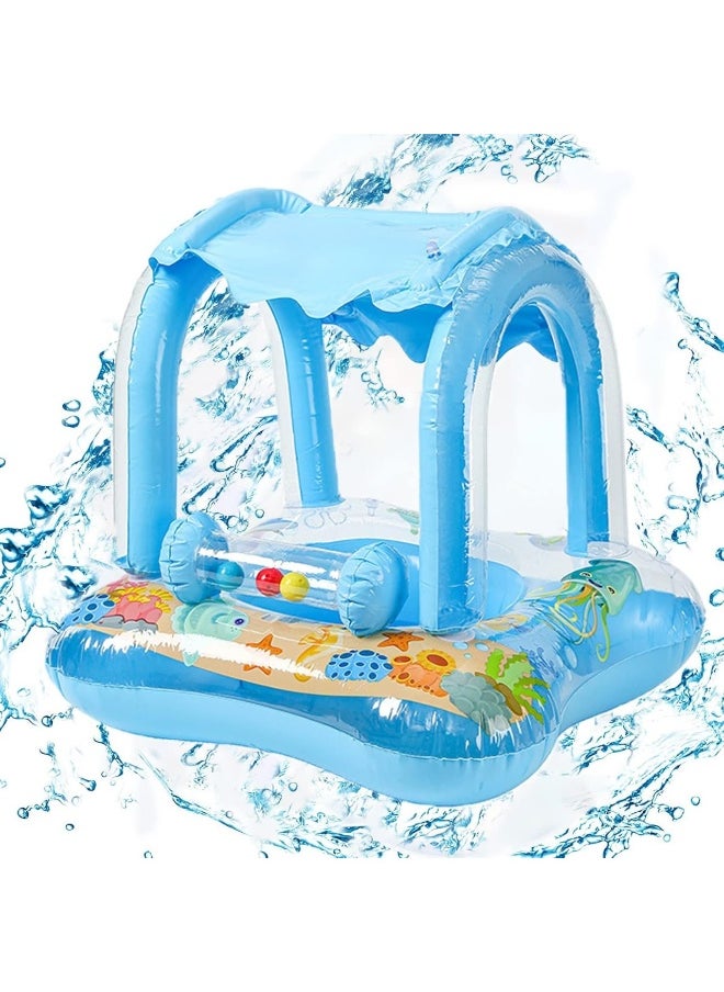 MUMS PLANET "Enjoy an unforgettable summer with the shaded children's float that combines the fun of playing in the water with protection from the scorching sun, ensuring your child hours of safe and comfortable enjoyment. Children's float - children's float for sun protection - children's float with umbrella - children's swimming float."  - Image 3