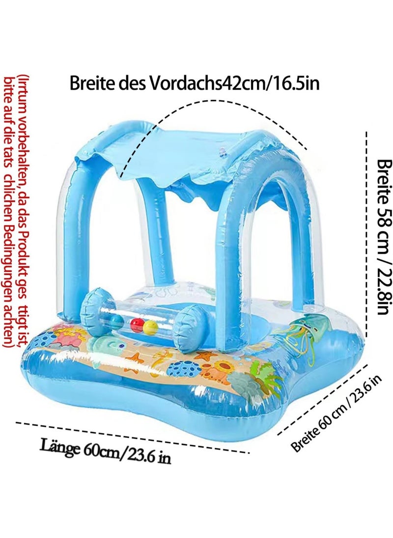 MUMS PLANET "Enjoy an unforgettable summer with the shaded children's float that combines the fun of playing in the water with protection from the scorching sun, ensuring your child hours of safe and comfortable enjoyment. Children's float - children's float for sun protection - children's float with umbrella - children's swimming float."  - Image 5