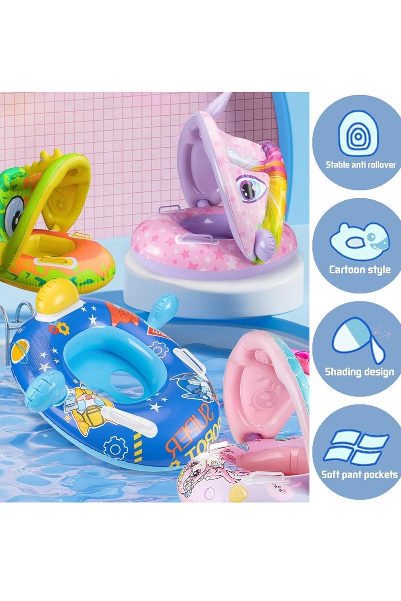 Rwnq Inflatable Baby Swimming Float with Adjustable Sun Canopy & Safety Seat - Image 5