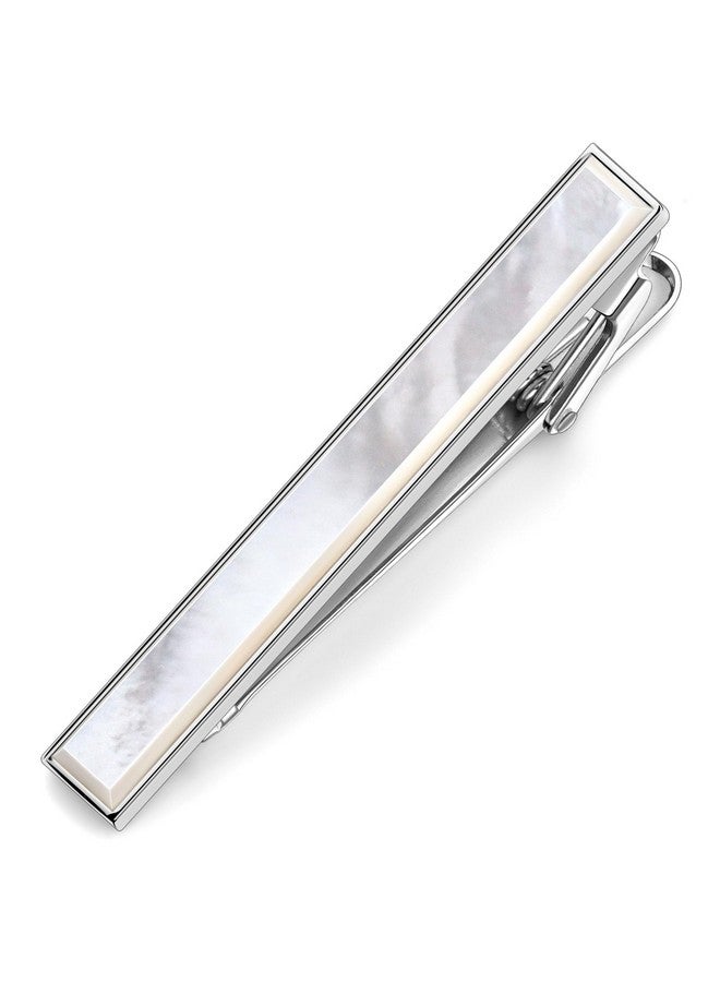 HAWSON 2 Inch Mother Of Pearl Tie Clips For Men With Gift Box Tie Bar For Men'S Regular Necktie Suitable For Daily Business Anniversary Wedding.  - Image 1