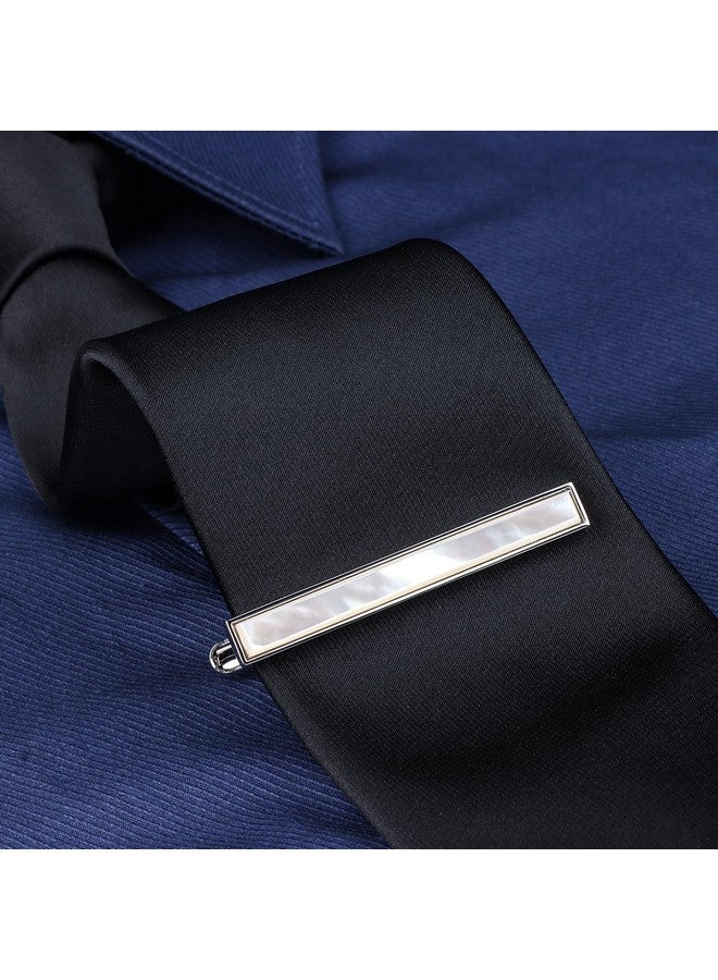 HAWSON 2 Inch Mother Of Pearl Tie Clips For Men With Gift Box Tie Bar For Men'S Regular Necktie Suitable For Daily Business Anniversary Wedding.  - Image 5