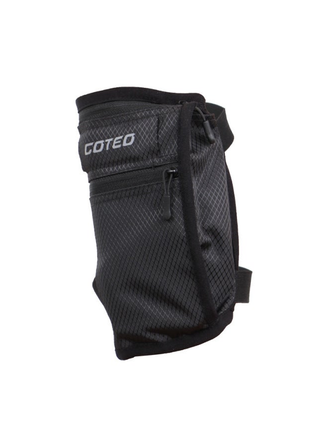 Mini Tactical Sports Leg Bag Mobile Phone Running Passport Cover Military Fan Leg Pouch Outdoor Camouflage Crossbody Bag-Color:Black-Capacity:No LOGO.