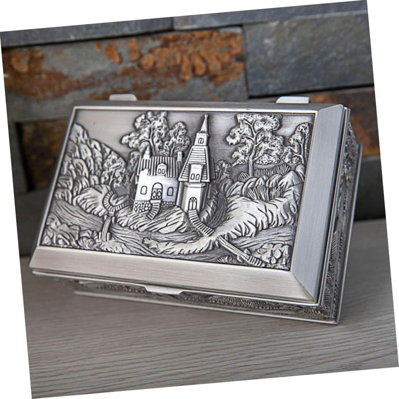Vintage Relief Carriage Design Jewelry Box Zinc Alloy Trinket Organizer for Rings Necklaces - Image 5