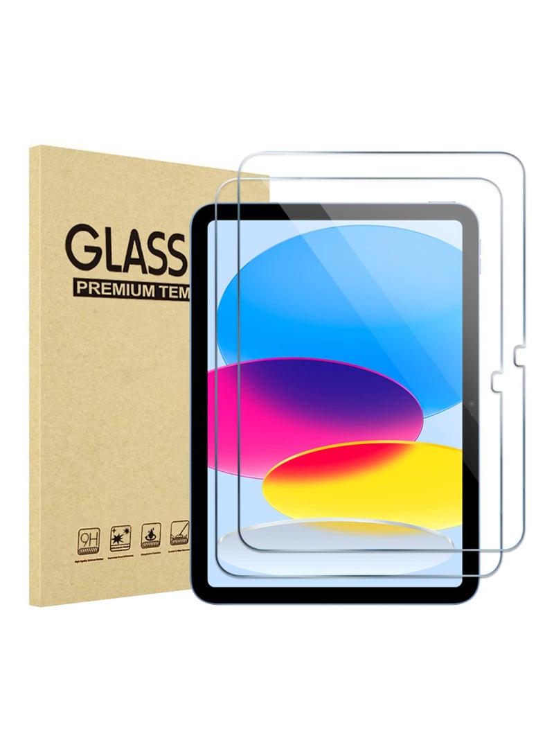 Procases 2 Pack iPad 10th Generation Screen Protector Tempered Glass Screen Film Guard 10.9 Inch Clear - Image 1