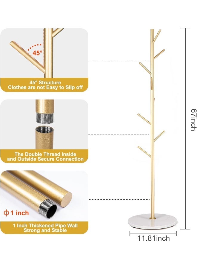 SKY-TOUCH Free Standing Hall Coat Tree with 7 Hooks - Image 4