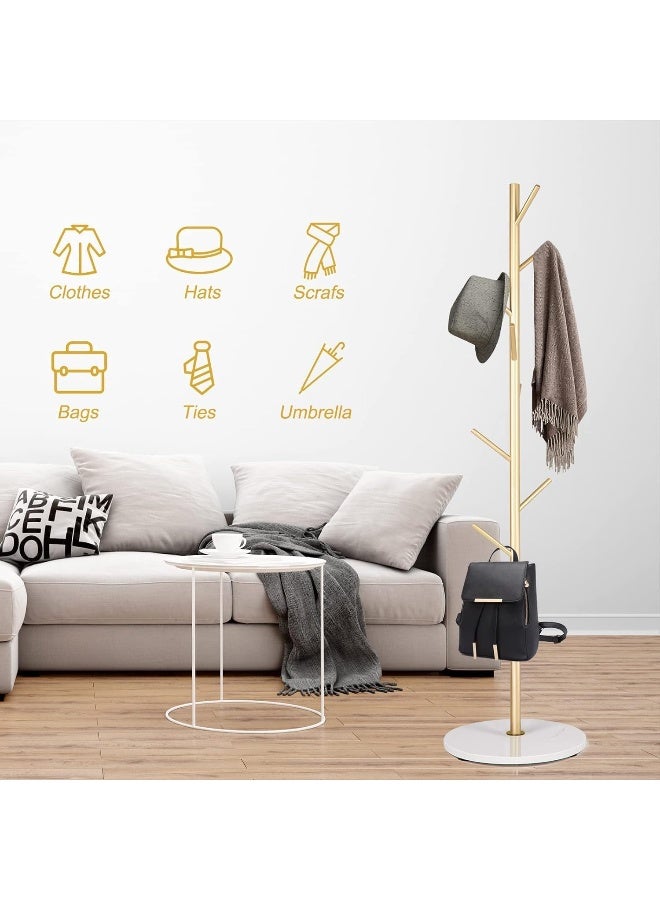 SKY-TOUCH Free Standing Hall Coat Tree with 7 Hooks - Image 2