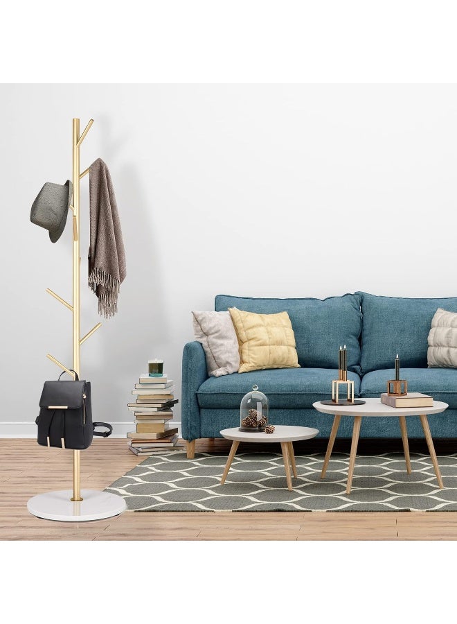 SKY-TOUCH Free Standing Hall Coat Tree with 7 Hooks - Image 3