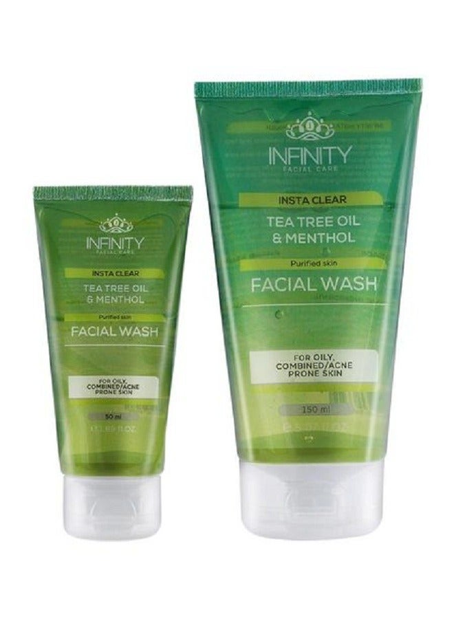 Infinity Facial Care Insta Boost Tea Tree Oil&Menthol Facial Wash 150+50ml