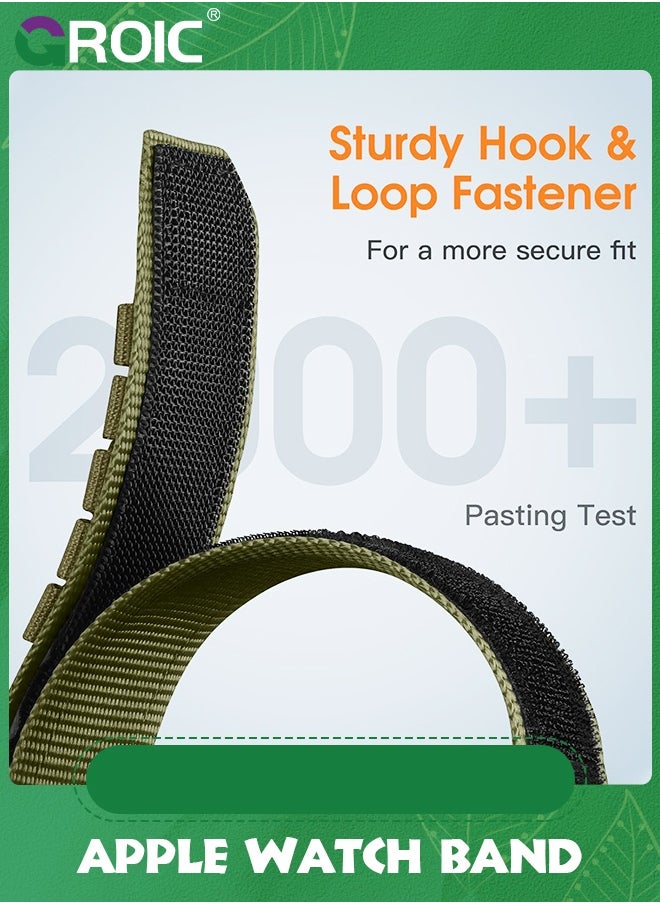GROIC Compatible with Apple Watch Ultra 2 / Ultra Band 49mm for Men, Rugged Tactical Wide Nylon Compatible with Apple Watch Bands 45mm 44mm 42mm, Sport Loop Strap for iWatch Bands Series 10/9/8/7/6/5/4/3/2/1  - Image 5