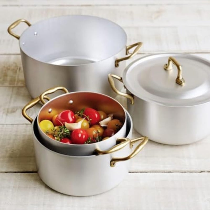 Ottinetti 12cm Mini Cookware Deep Sauce Pan Casserole Pot with 2 Gold Handles Perfect for Kitchen to Table Serveware in Vintage Cocotte Cookware Designs - Image 4