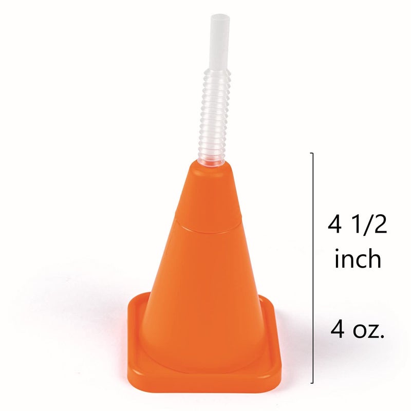 Fun Express Orange Construction Cone Plastic Cups with Straws - 4oz - Fun and Unique Party Set for Kids and Adults - VBS Vacation Bible School Supplies/Decor - 8 Pieces - Image 3