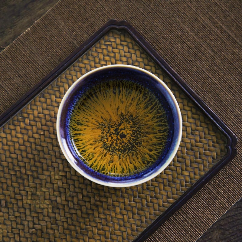 CmengAo Tenmokus Tea Cups  Blue Starry Sky Glaze Jianzhan Ceramic Goblet Teacup Traditional Chinese Tea Cups Set of 2 Asian Small Porcelain Tea Bowls for Tea and Coffee 44 oz - Image 5