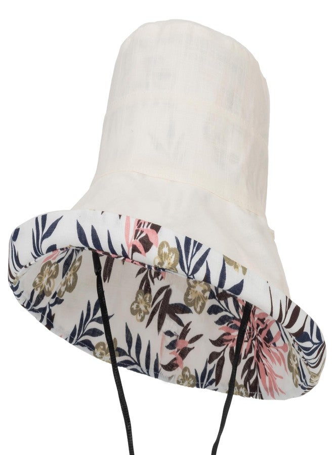 إيوهاك قبعة شمسية نسائية واسعة الحواف، مناسبة للصيف والشاطئ، توفر حماية من الأشعة فوق البنفسجية، مثالية للصيد، لون بيج. - Image 1