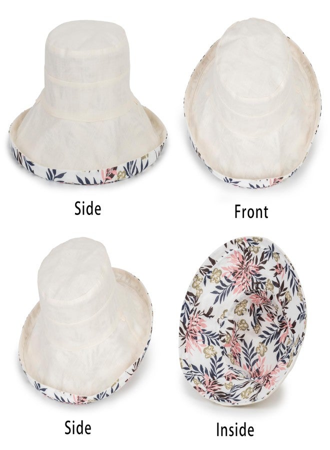 إيوهاك قبعة شمسية نسائية واسعة الحواف، مناسبة للصيف والشاطئ، توفر حماية من الأشعة فوق البنفسجية، مثالية للصيد، لون بيج. - Image 3