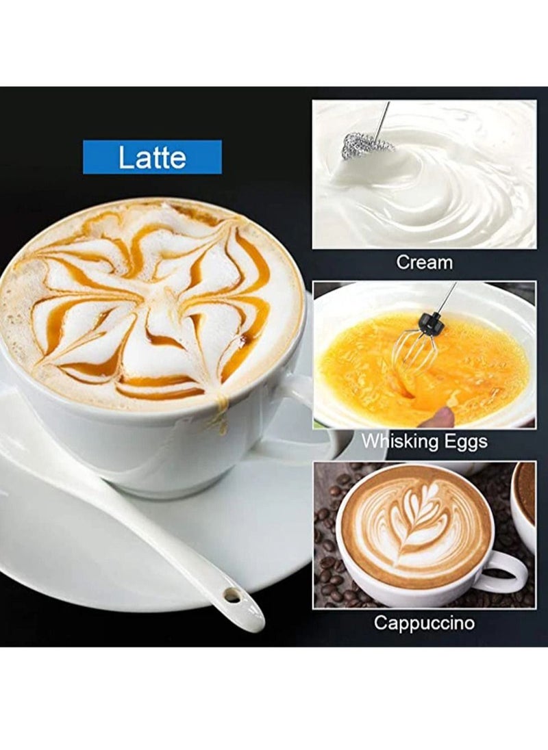 Generic Milk Frother Electric Handheld Foam Maker 3 Gear Adjustable Egg Beater Drink Mixer with 2 Spring Whisk Heads USB Rechargeable Mini Blender for Coffee Latte Cappuccino Hot Chocolate  - Image 5