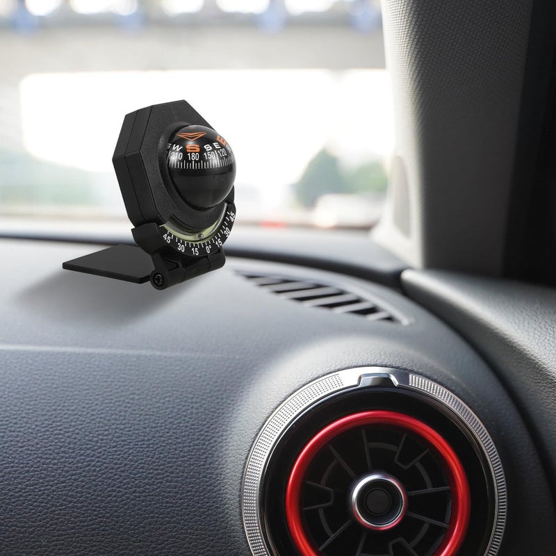 Luminous Vehicle Compass Ball With Foldable Auto Dash Mount High Accuracy Directional Guide For Car Boat Truck Marine Off Road Use Black - Image 5