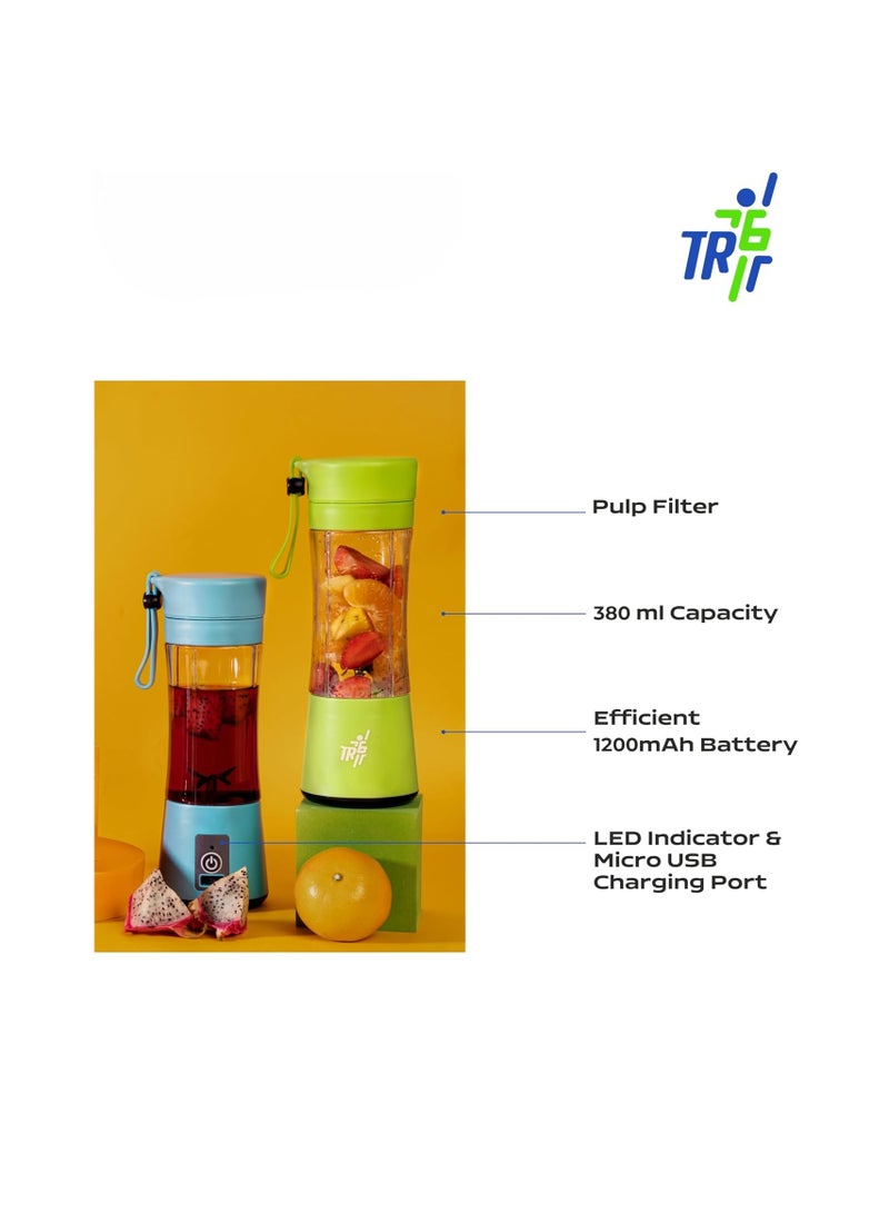 TR6 Blendmate Eco Portable Blender for Smoothies & Shakes – 380ML Rechargeable | Compact (Green) - Image 3