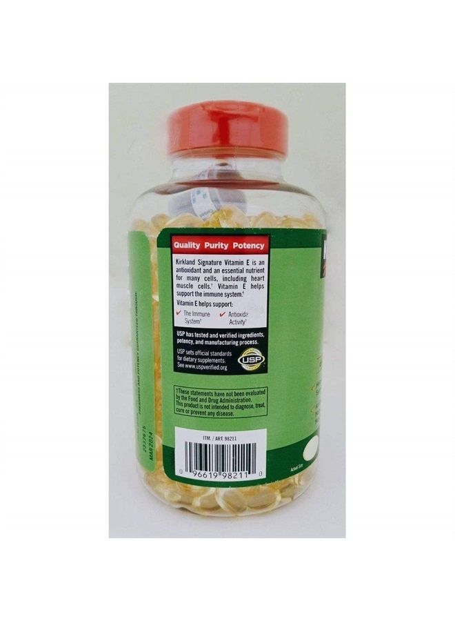 Kirkland Signature Vitamin E 400 I.U. 500 Softgels, Bottle, Yellow - Image 3