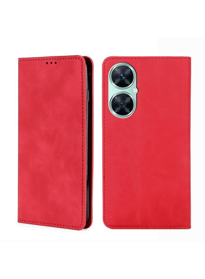 Green Tiger Case For Huawei Enjoy 60 Pro / nova 11i Skin Feel Magnetic Leather Phone Case - Image 1