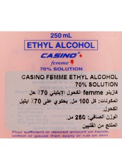 Casino Ethanol Pink Femme 70% Solution Antiseptic Disinfectant - 250 ML  - Image 2