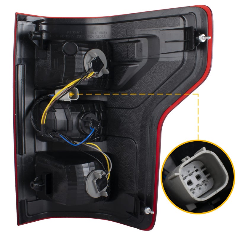 Boine F150 Tail Light Compatible With 2018 2019 2020 Ford F150 F-150 Right Passenger Side Rear Light Brake Lamp - Bulb and Harness Included Replace JL3Z13404H - Image 3