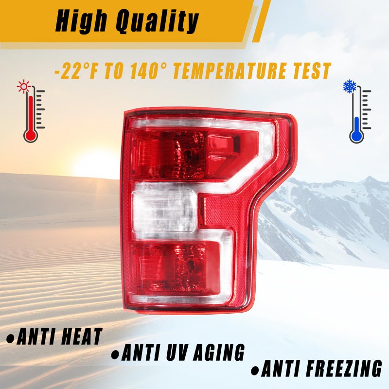 Boine F150 Tail Light Compatible With 2018 2019 2020 Ford F150 F-150 Right Passenger Side Rear Light Brake Lamp - Bulb and Harness Included Replace JL3Z13404H - Image 4