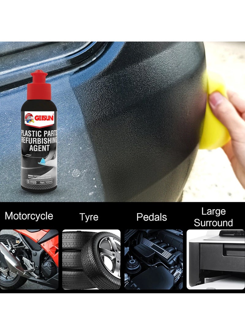 GETSUN Combo - Buy 2PC Plastic Parts Polish Refurbishing Agent for Car Exterior, Restores Faded Plastic Trim, Bumpers, and More - 100ml Bottle, Easy Application for Long-lasting Shine G-1123 - Image 5