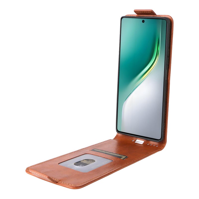 HuHa Case Cover For Tecno Camon 40 Pro 4G/ 5G Magnetic Vertical Flip Leather Phone Case with Buckle(Brown) - Image 3