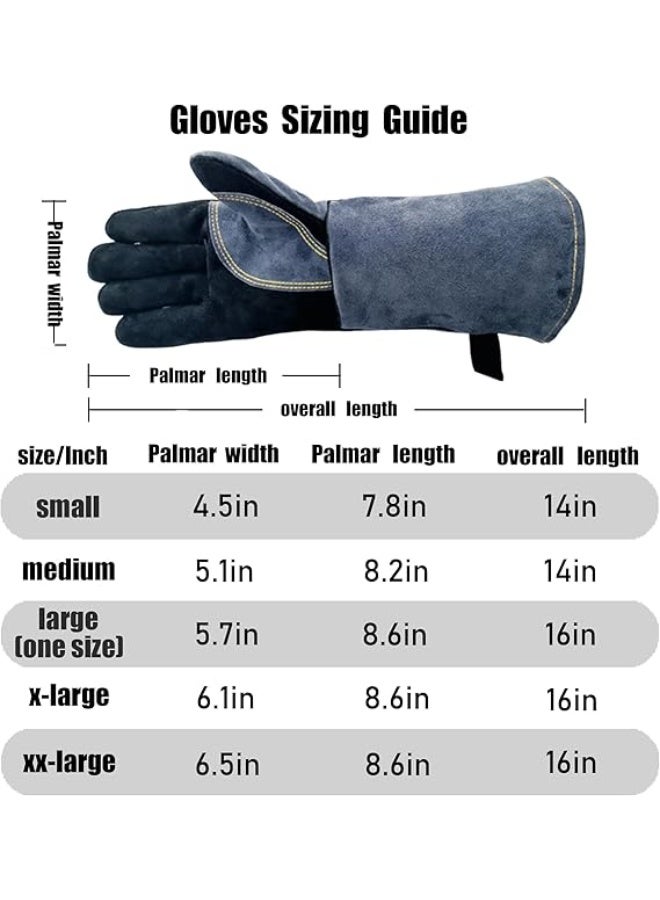 Heat & Fire Resistant Leather Gloves 35cm for Welding, BBQ & Work – Superior Hand & Arm Protection from Flames, Sparks & Heat – Genuine Cowhide Leather with Soft Lining – Perfect for Men & Women – Ideal for Kitchen, Oven, Gardening & Camping - Image 2