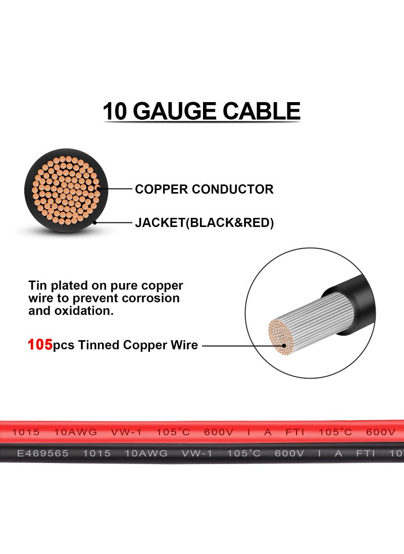 iGreely 10 Gauge Fuse Holder - 10 AWG Inline Heavy Duty Wire Fuse Holder with 30 AMP ATC/ATO Blade Fuses for Automotive Car Motorcycle Marine RV 2Ft/60CM  - Image 4