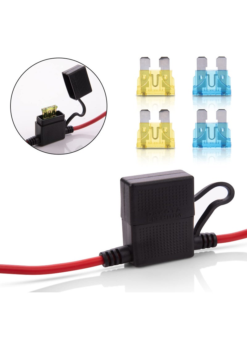 iGreely 10 Gauge Fuse Holder - 10 AWG Inline Heavy Duty Wire Fuse Holder with 30 AMP ATC/ATO Blade Fuses for Automotive Car Motorcycle Marine RV 2Ft/60CM  - Image 3