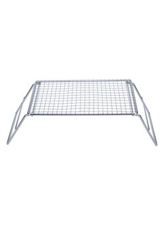 AL SANIDI Foldable Fire Stand, Portable mini barbecue charcoal grill for picnics, Silver, Size 14*18*32 Cm  - Image 3