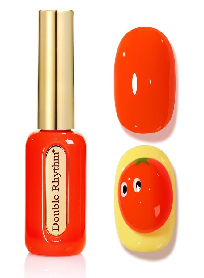 دابل ريذم طلاء أظافر جل مزدوج الإيقاع 0.50 أونصة، خالٍ من الهيما، نفس اللون، نفس الزجاجة، ذهبي، دائري، شفاف، محايد، طبيعي، حليبي، 15 مل، طلاء أظافر جيلي بالأشعة فوق البنفسجية، فن اصنعه بنفسك في المنزل (برتقالي نيون-C1044) - Image 1