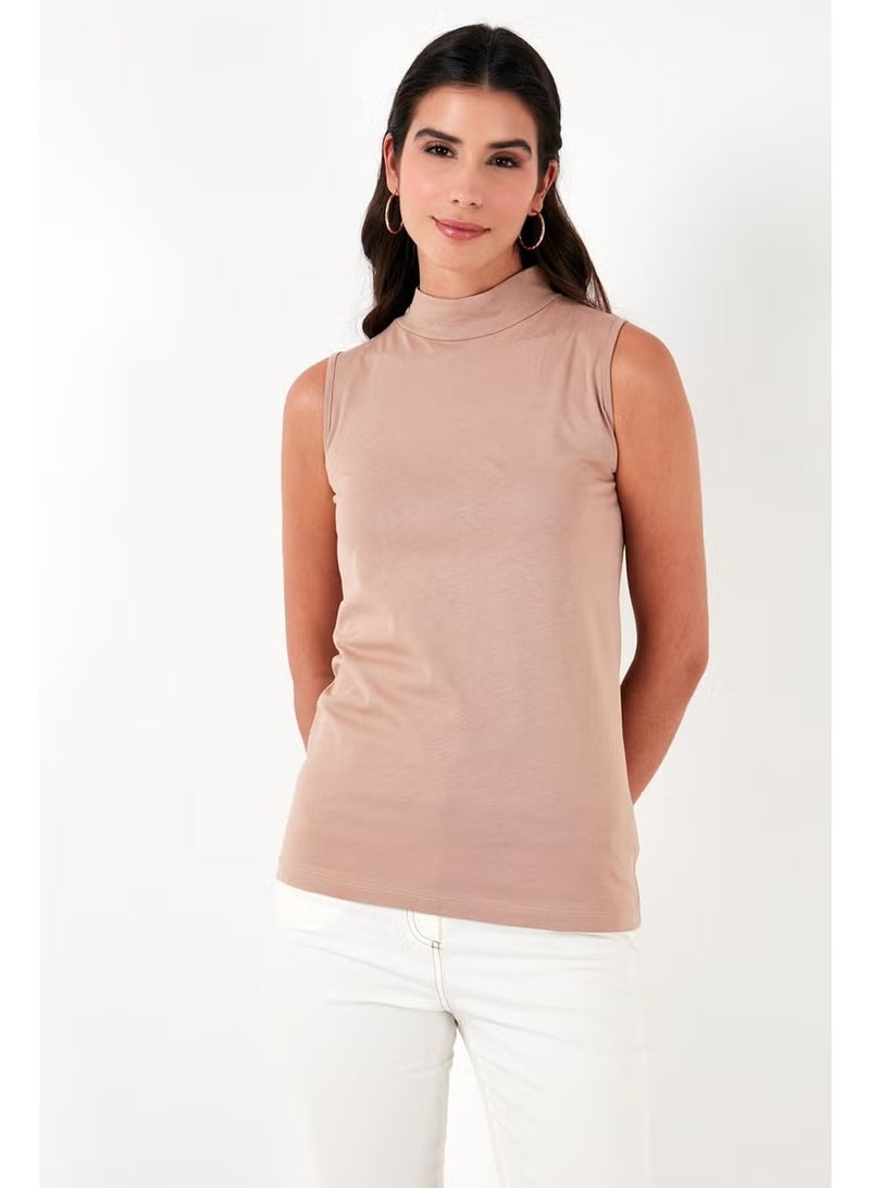 Lela Cotton Sleeveless High Collar T Shirt Women's T Shirt 5865710 - Image 3