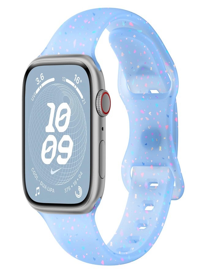 أساور رياضية لساعة Apple Watch Band 40 مم 41 مم 38 مم 44 مم 45 مم 46 مم 42 مم أساور iWatch للنساء والأطفال والرجال، حزام سيليكون بلاستيكي معاد تدويره لطيف لساعة Apple Watch Series 11 10 9 8 7 6 5 4 3 SE 3/2nd Ultra 49 مم - Image 1