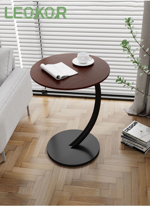 End Table, Round Coffee Table for Sofa and Bed, Side Small Table Desk for Living Room, Bedroom, Office