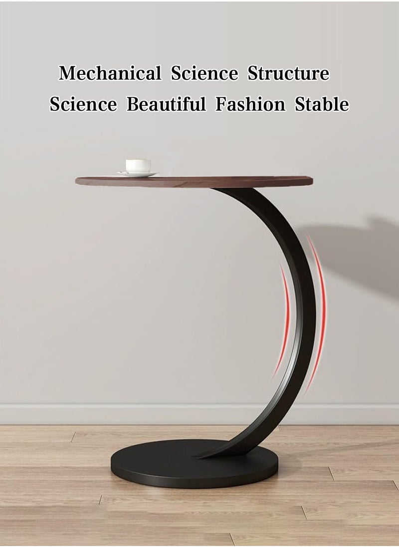 End Table, Round Coffee Table for Sofa and Bed, Side Small Table Desk for Living Room, Bedroom, Office
