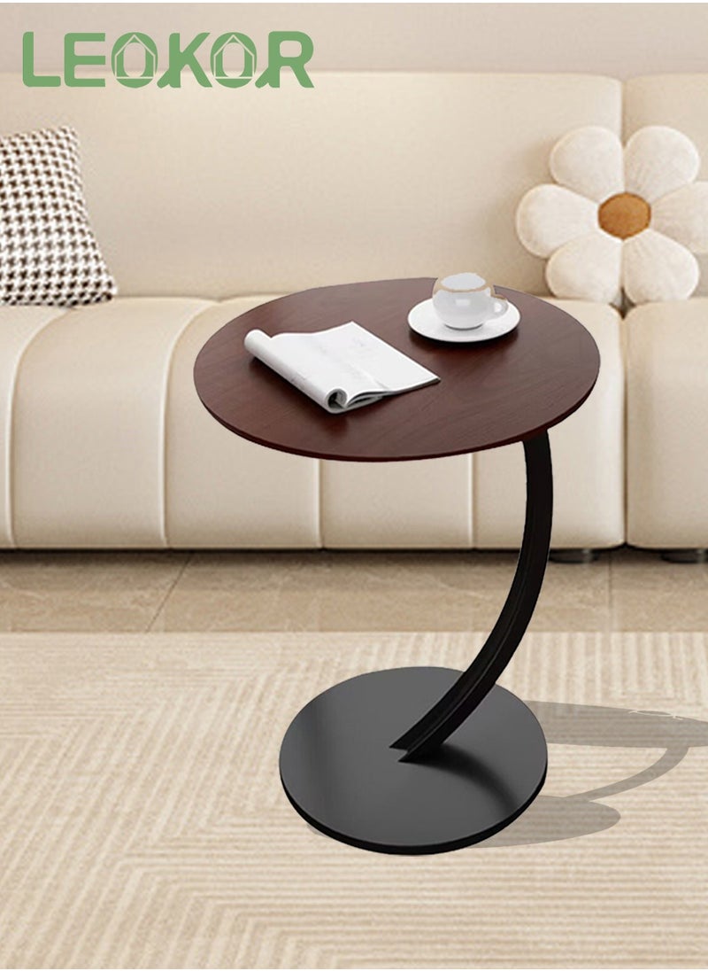 End Table, Round Coffee Table for Sofa and Bed, Side Small Table Desk for Living Room, Bedroom, Office
