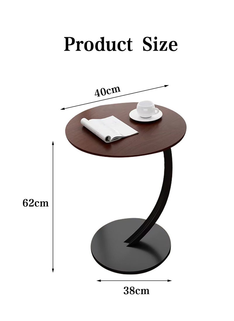 End Table, Round Coffee Table for Sofa and Bed, Side Small Table Desk for Living Room, Bedroom, Office